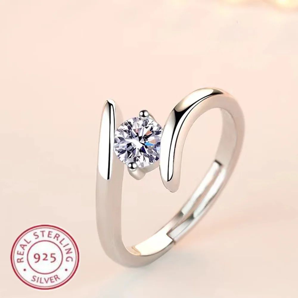 Bague en Argent Sterling 925 avec Zircone – Élégance Classique